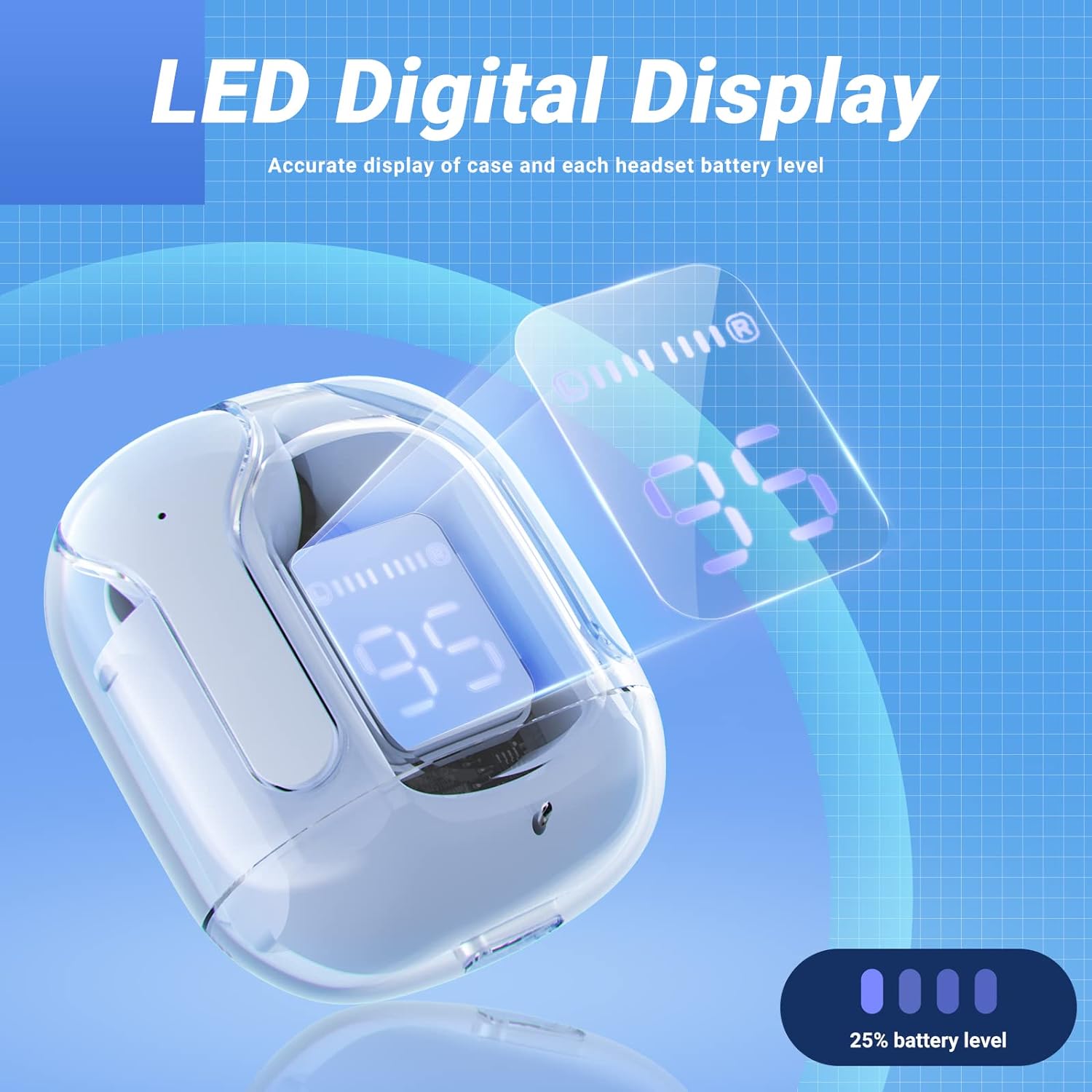 Air31 Earbuds Wireless Crystal Transparent Ear buds