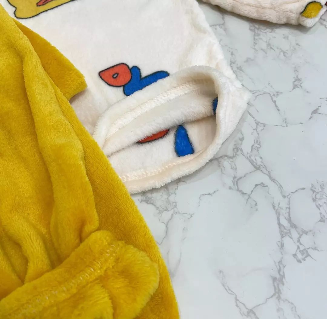 Winter Women's Coral Velvet Pajamas Set Cartoon Print Cute Thick Warm