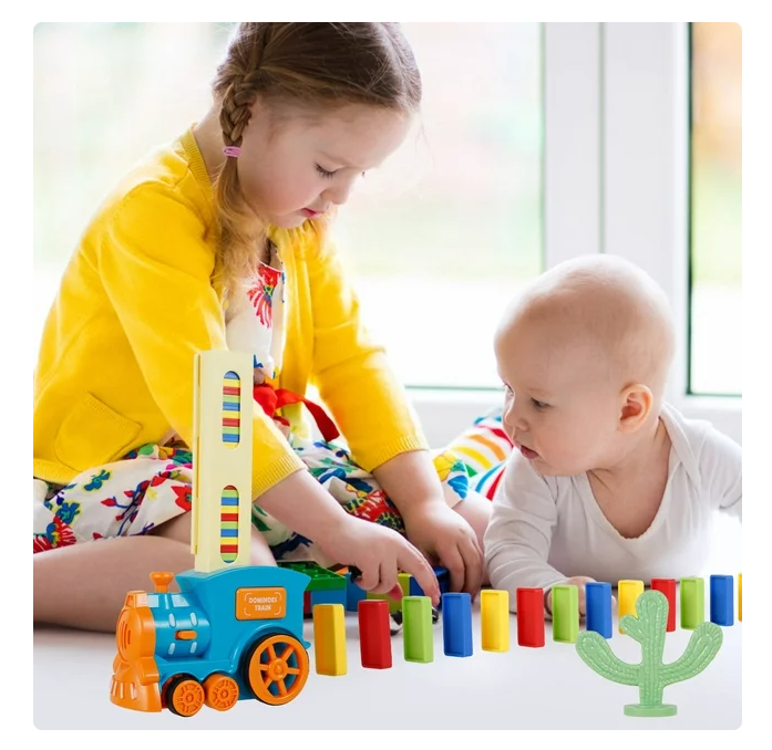 Domino Train Tracking Set 60pcs Domino Pieces