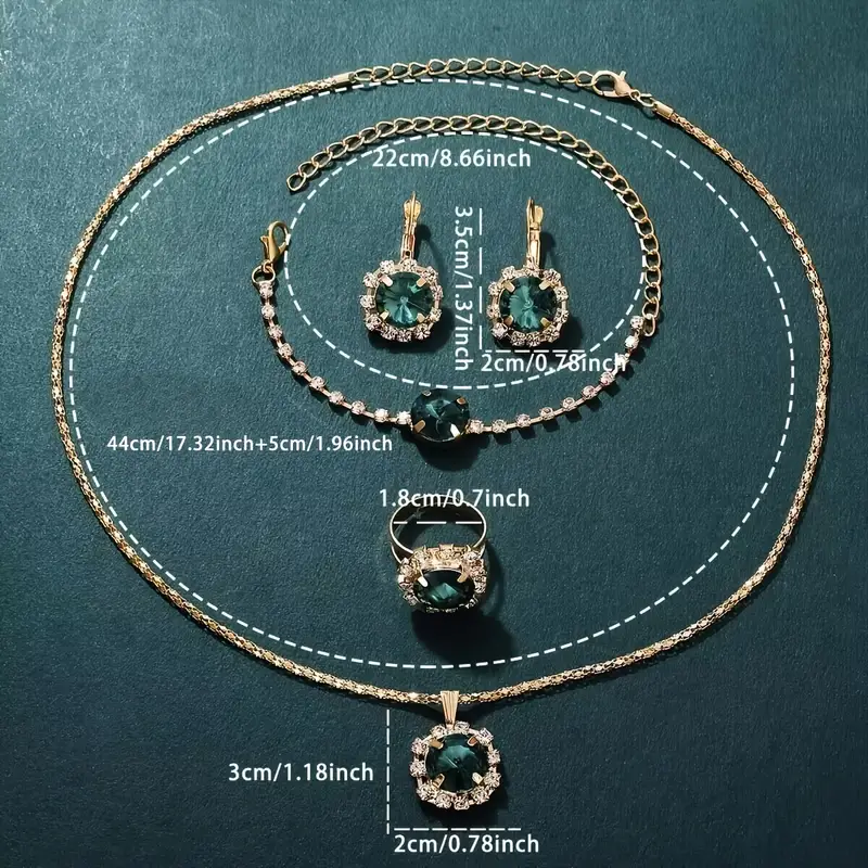 6pcs/set Women's Watch Luxury Rhinestone Quartz Watch Vintage Star Analog Wrist Watch & Jewelry Set, Gift For Mom Her