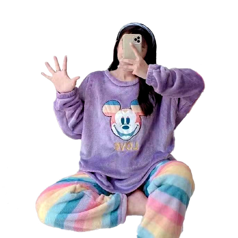 Thermal Nightshirt Girls Sleepwaer Warm Women Nightgown 2 sets